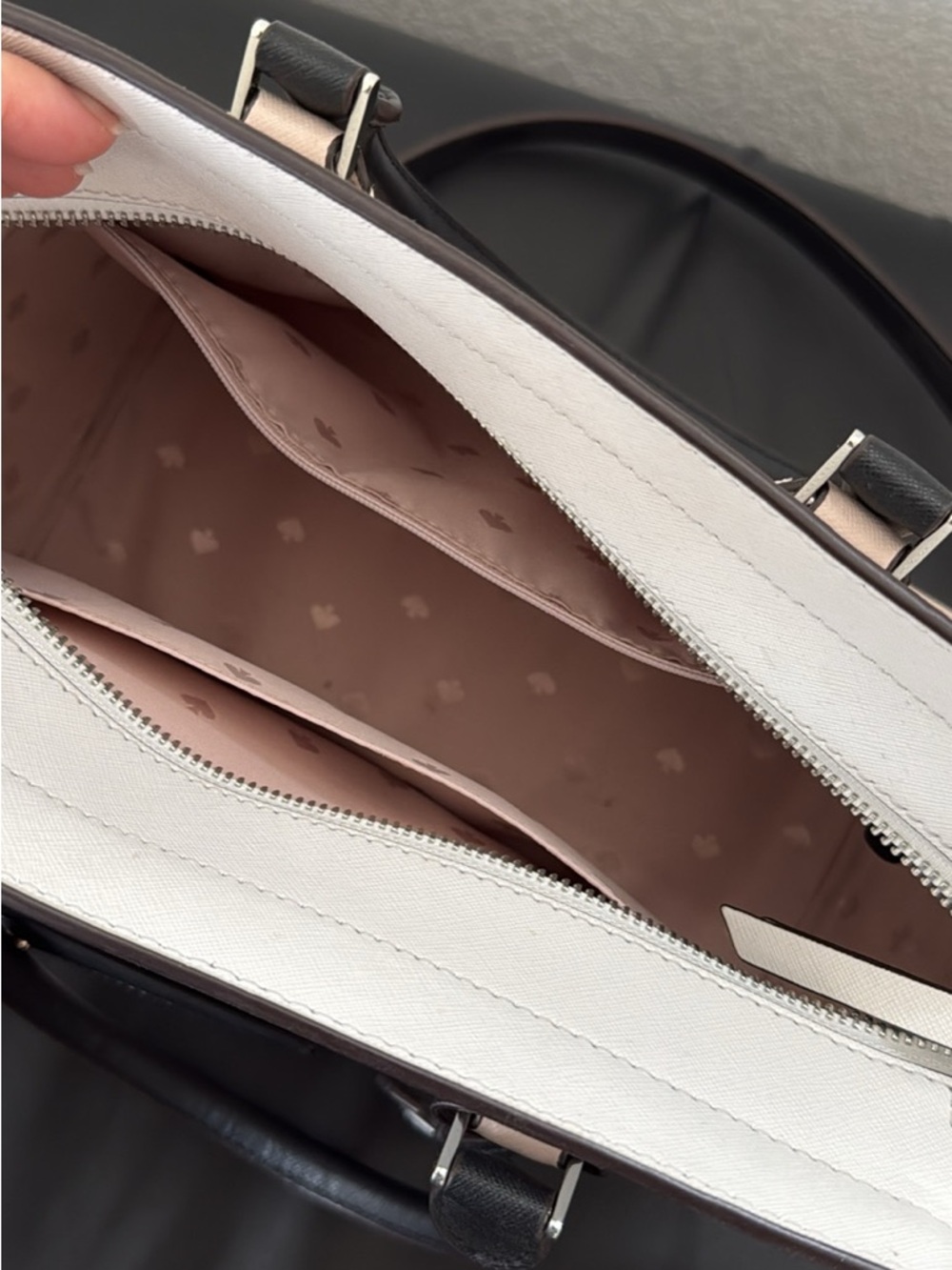 kate spade Pink, White and Black Leather Satchel with Matching Wallet - Picture 4 of 7